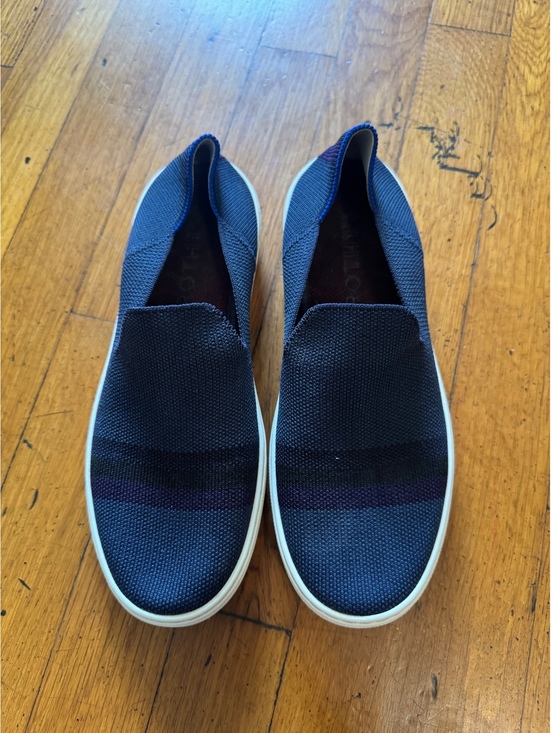 Rothy's Shoes - Rothy's The Sneaker Navy Blue Shadow Stripe Slip On Flats Women Size 7
